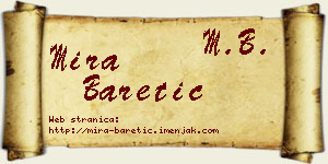Mira Baretić vizit kartica